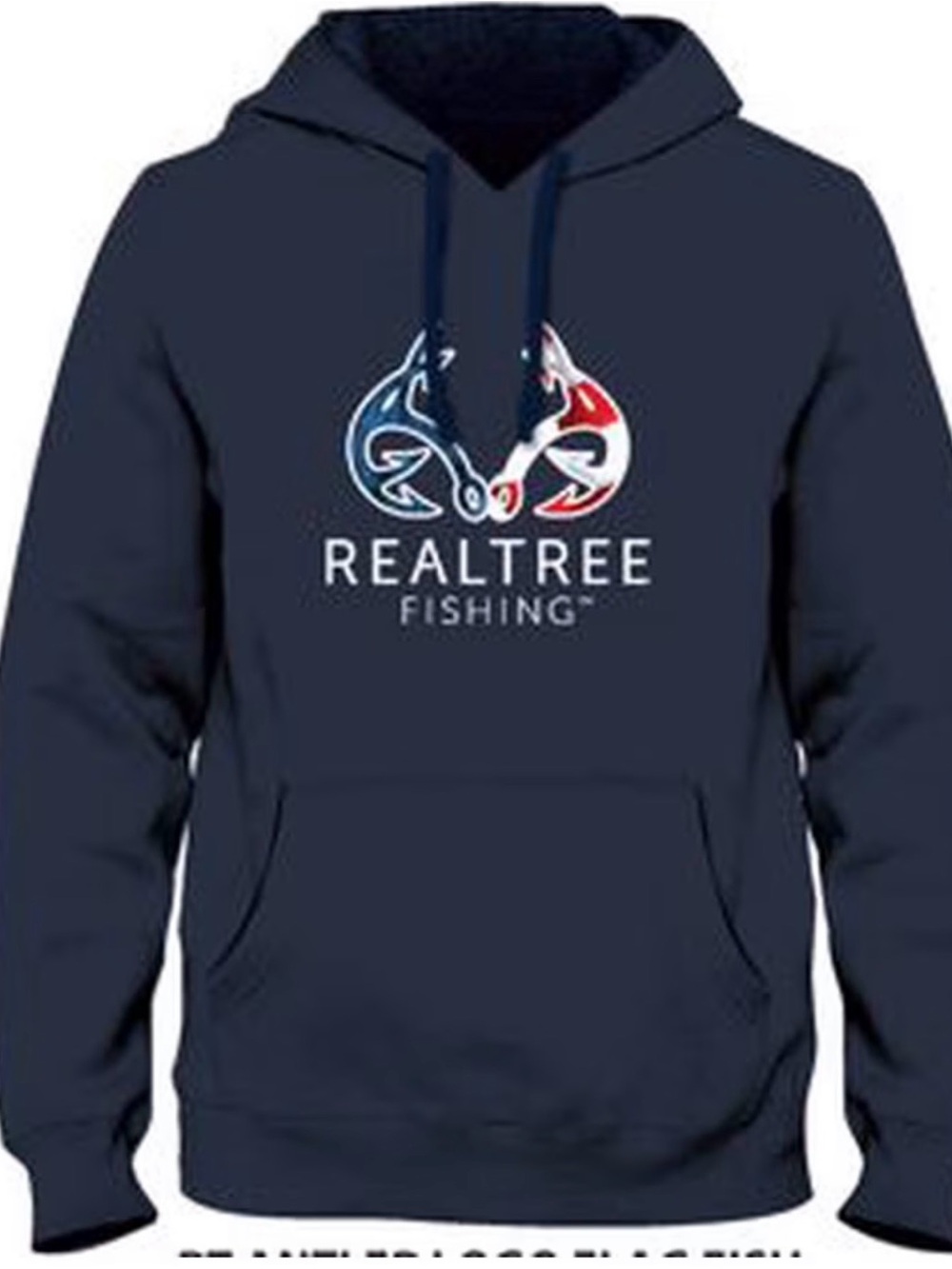 BNWT Mens Flag Fish Logo Graphic Hoodie/ Pullover in Blue Size XL